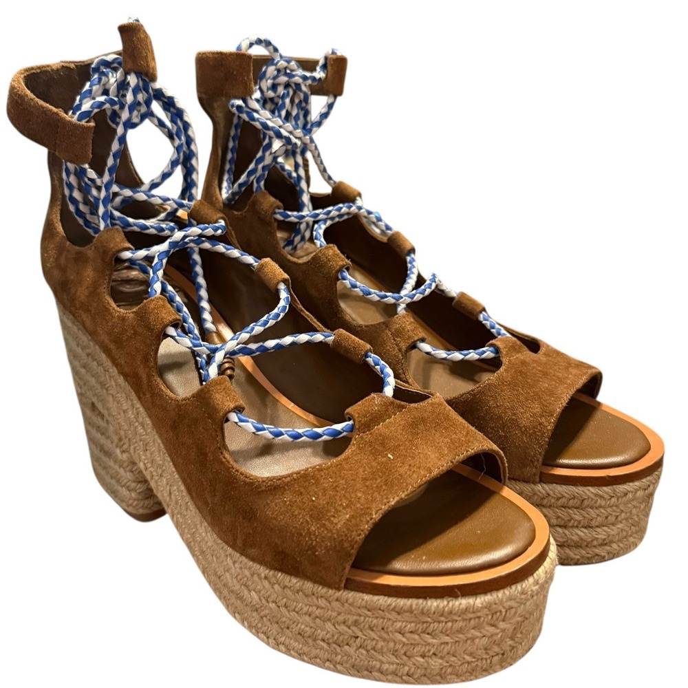 Tory Burch Brown Suede Platform Sandals - Picture 10 of 10